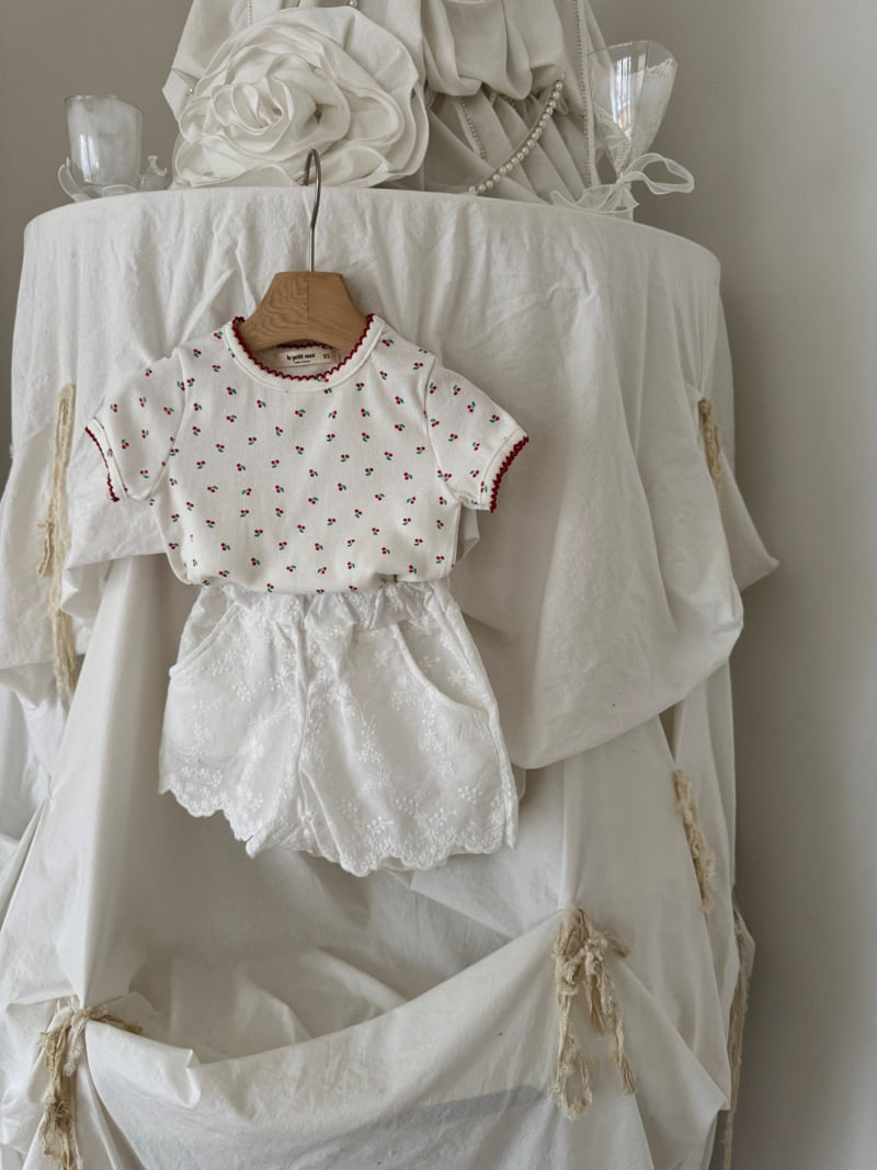 Le petitmot - Korean Children Fashion - #minifashionista - Cherry Eyelet Tee - 4
