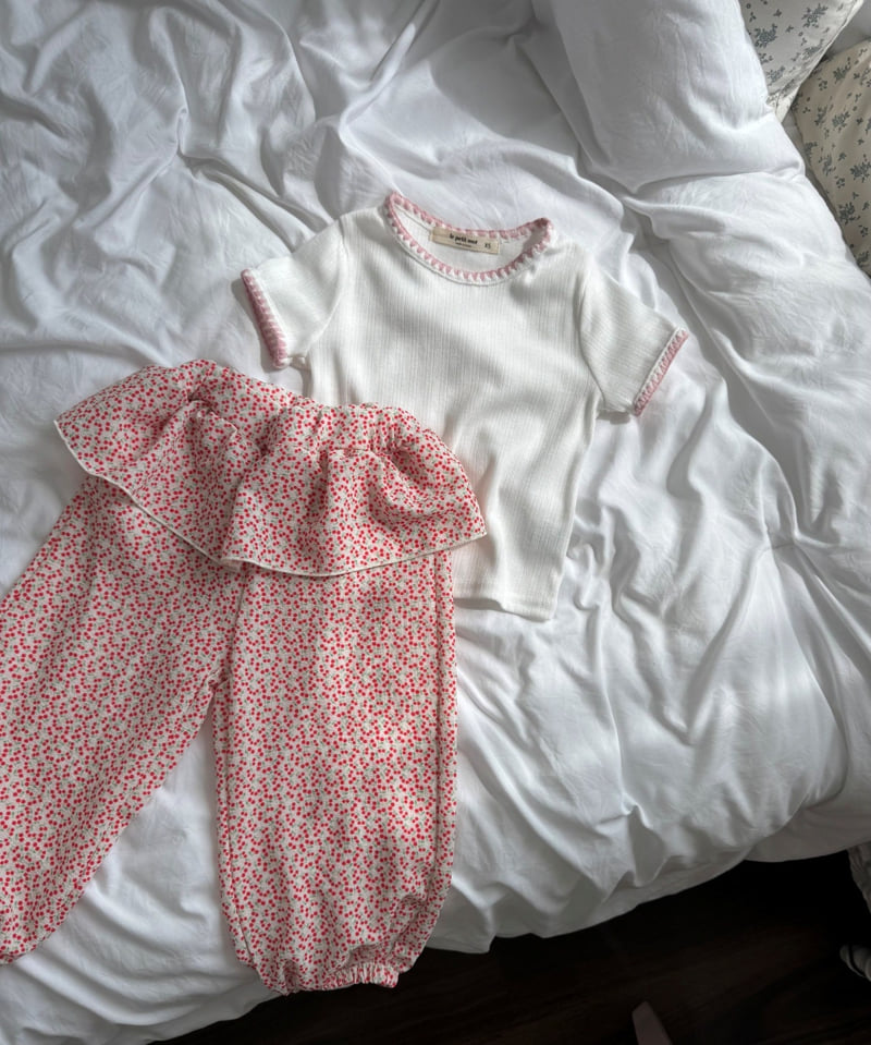 Le petitmot - Korean Children Fashion - #todddlerfashion - Cherry Tiered Pants - 9