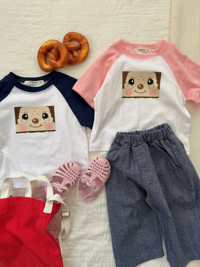 Le petitmot - Korean Children Fashion - #todddlerfashion - Face Raglan Tee - 3