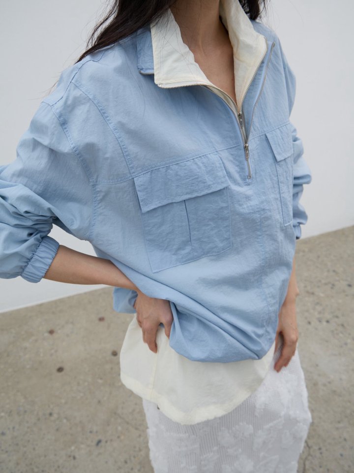 Lenoii - Korean Women Fashion - #momslook - Loader High Neck Windbreaker Anorak Jumper - 12