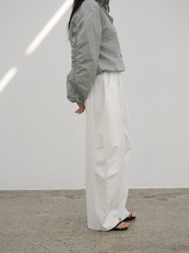 Lenoii - Korean Women Fashion - #womensfashion - Cotton Wide Curve Pants - 4