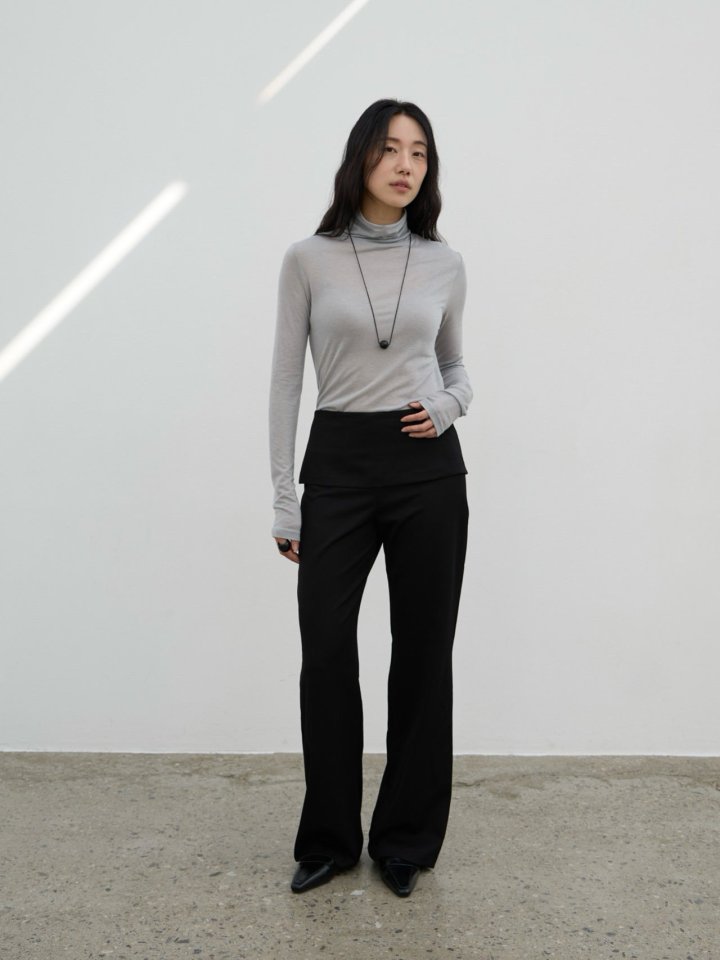 Lenoii - Korean Women Fashion - #momslook - Semi Slim Wrap Slacks Pants - 2