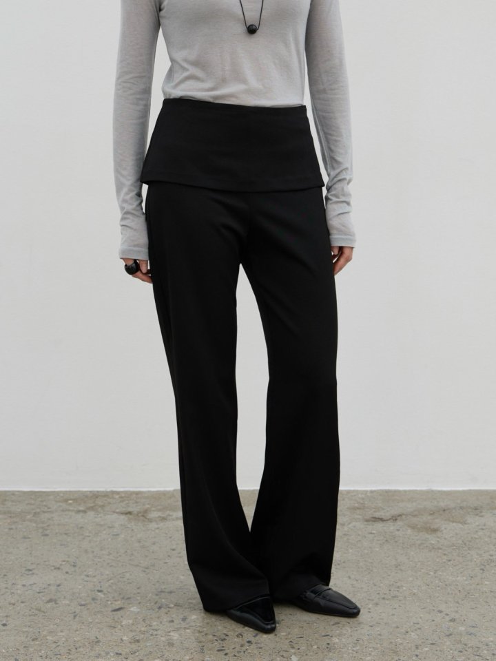 Lenoii - Korean Women Fashion - #womensfashion - Semi Slim Wrap Slacks Pants - 4
