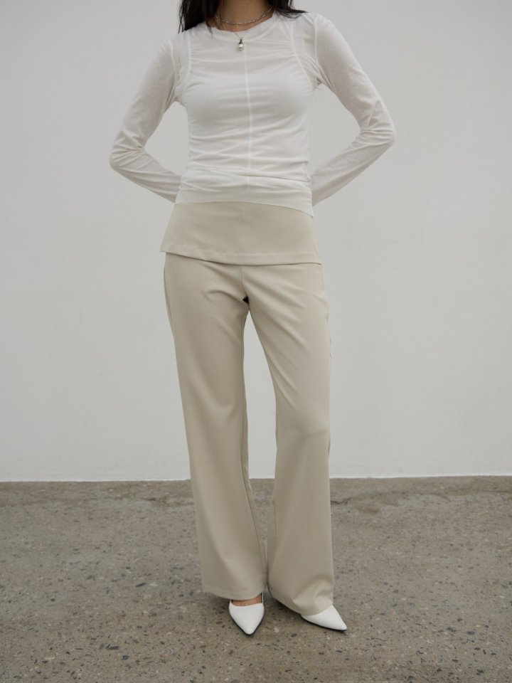 Lenoii - Korean Women Fashion - #momslook - Semi Slim Wrap Slacks Pants - 8