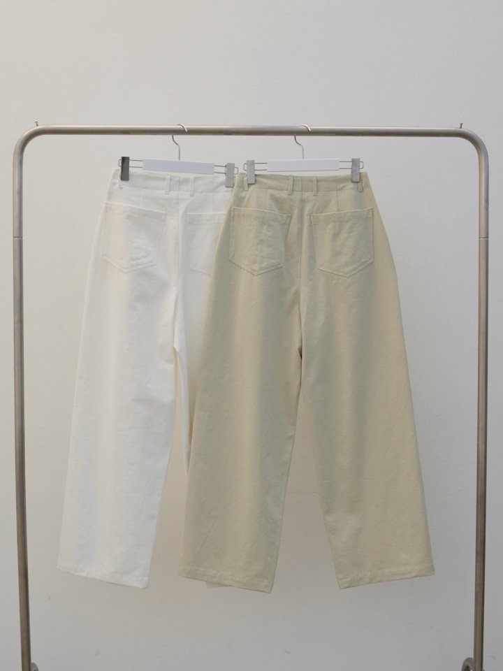 Green Tea Cotton Wide Two-Tuck Pants by Lenoii for Women - view 8