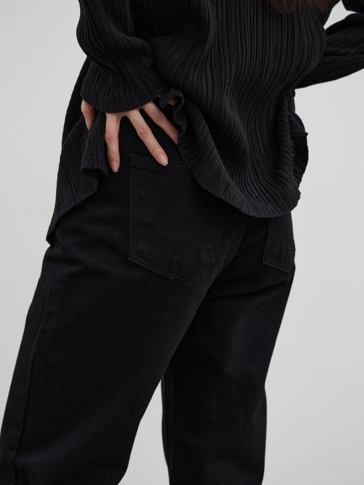 Semi Bootcut Black Jeans by Lenoii for Women - view 11