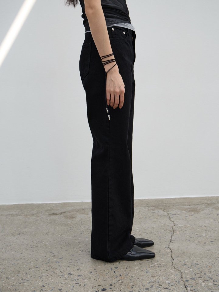 Semi Bootcut Black Jeans by Lenoii for Women - view 9