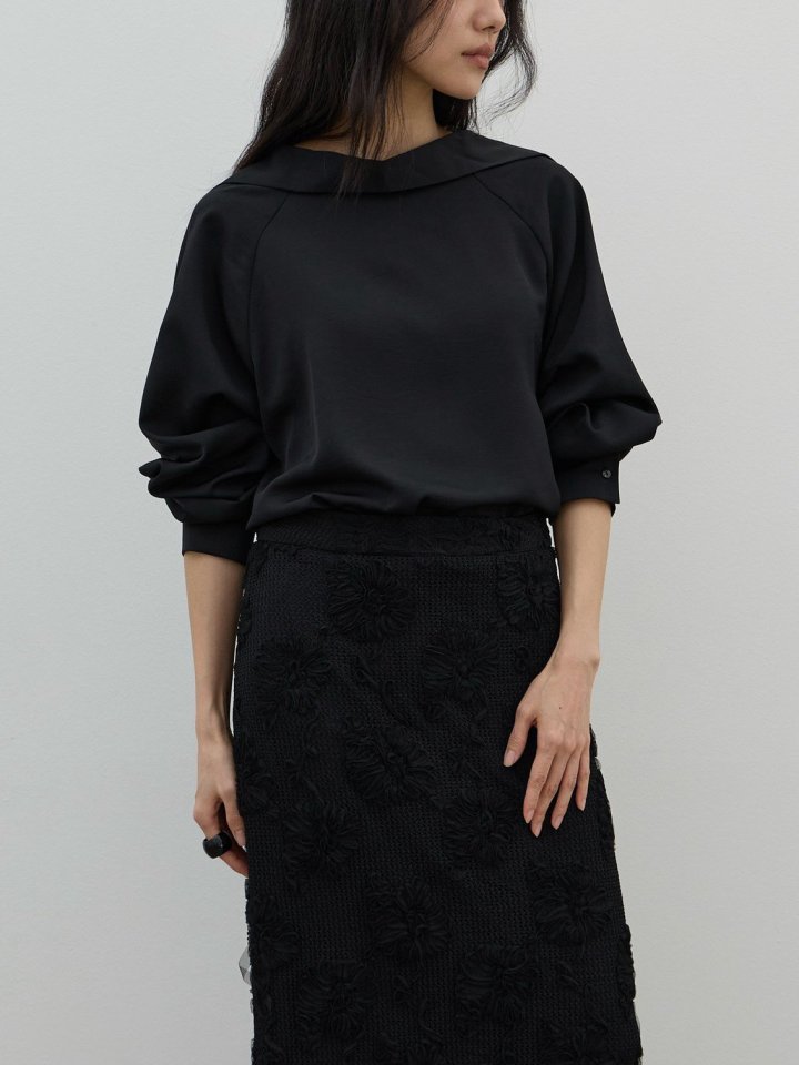 Two-Way High Neck Satin Blouse by Lenoii for Women - view 12