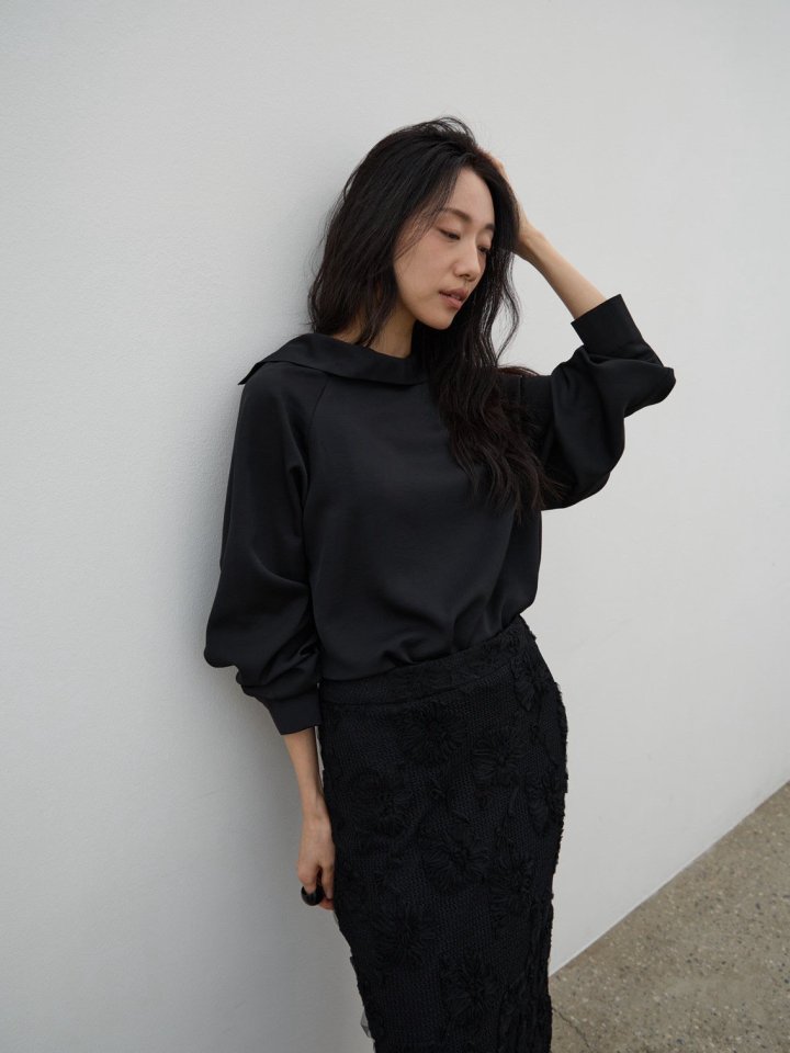 Two-Way High Neck Satin Blouse by Lenoii for Women - view 8