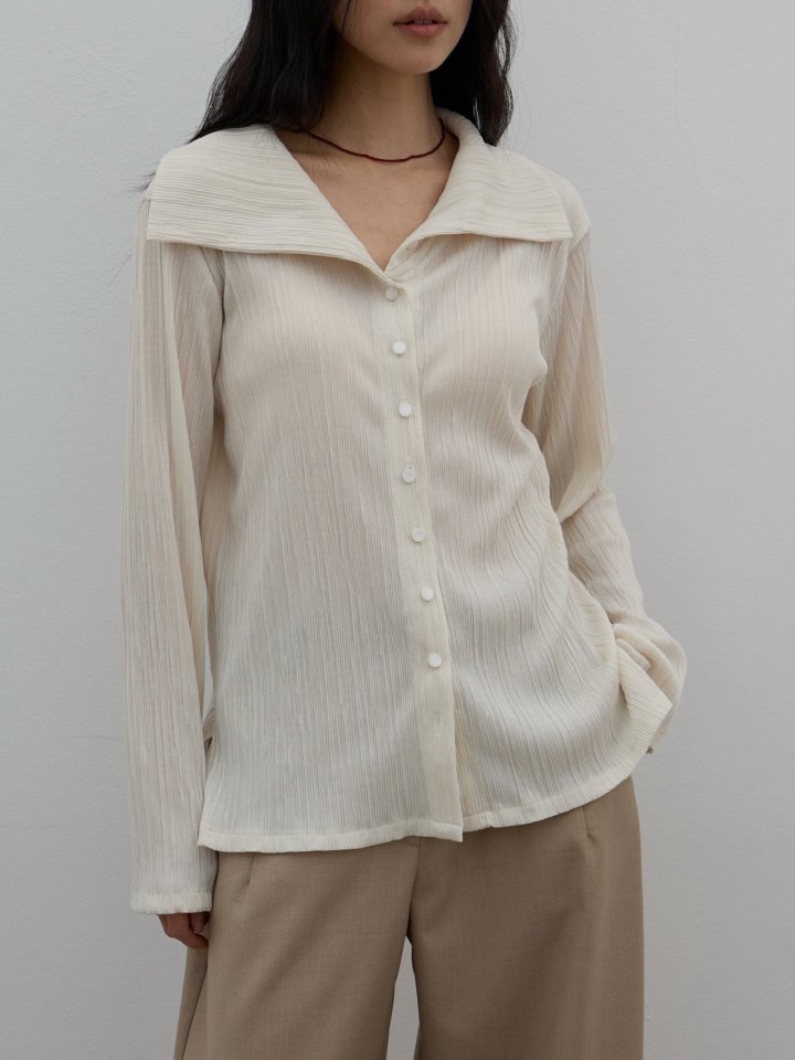 Lenoii - Korean Women Fashion - #momslook - Pleated Button Blouse Cardigan - 6