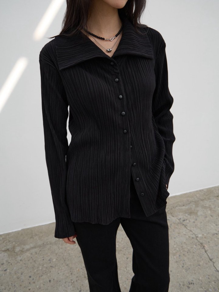 Lenoii - Korean Women Fashion - #momslook - Pleated Button Blouse Cardigan - 8
