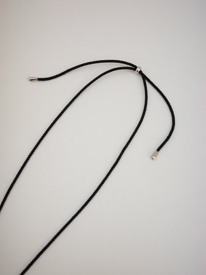 Lenoii - Korean Women Fashion - #pursuepretty - Onyx Silver Ball Tassel Long Necklace - 6