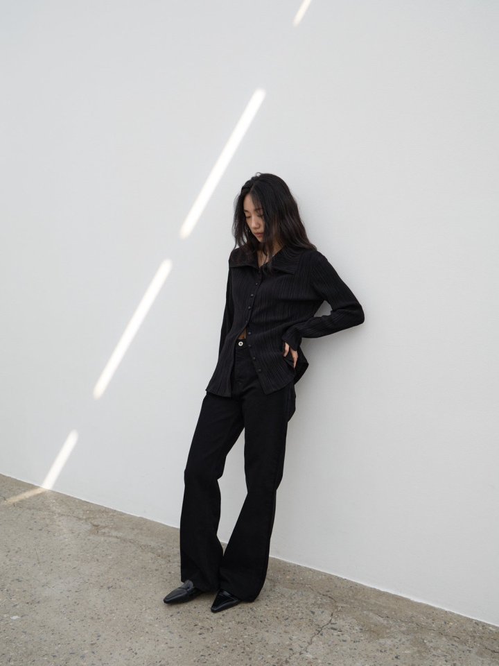 Semi Bootcut Black Jeans by Lenoii for Women - view 3