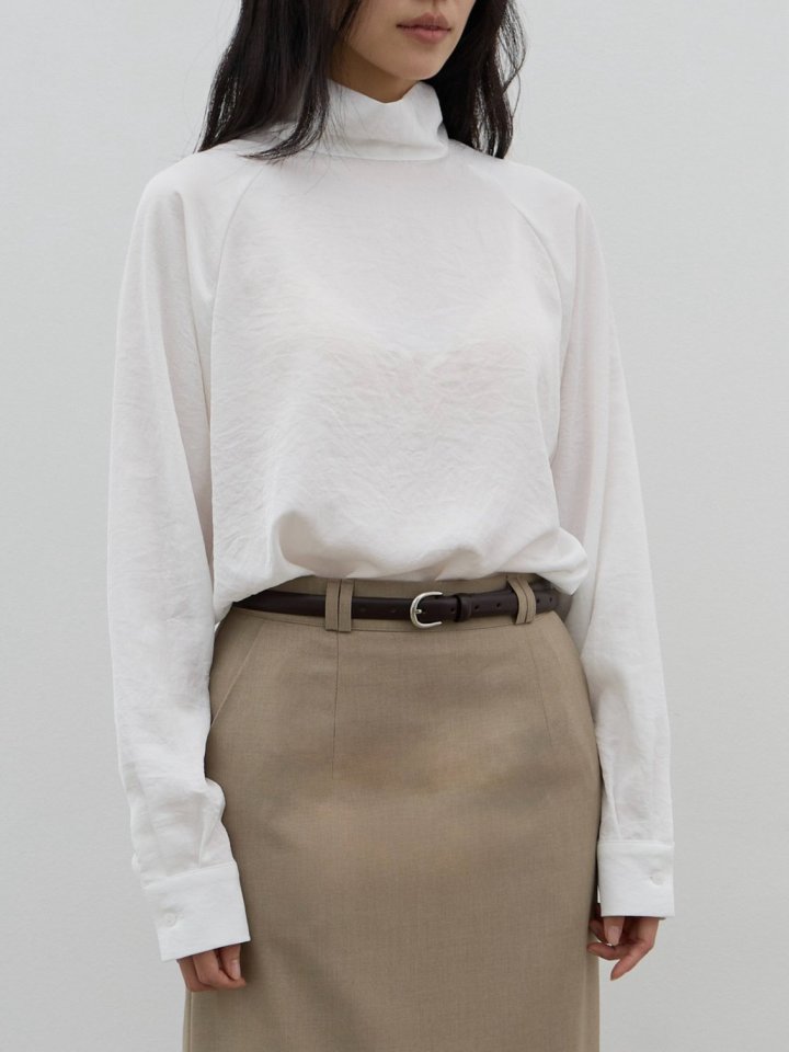 Two-Way High Neck Satin Blouse by Lenoii for Women - view 2