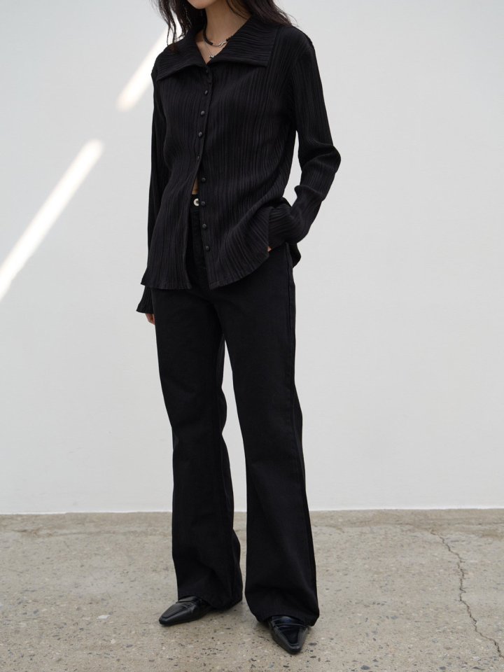Semi Bootcut Black Jeans by Lenoii for Women - view 4