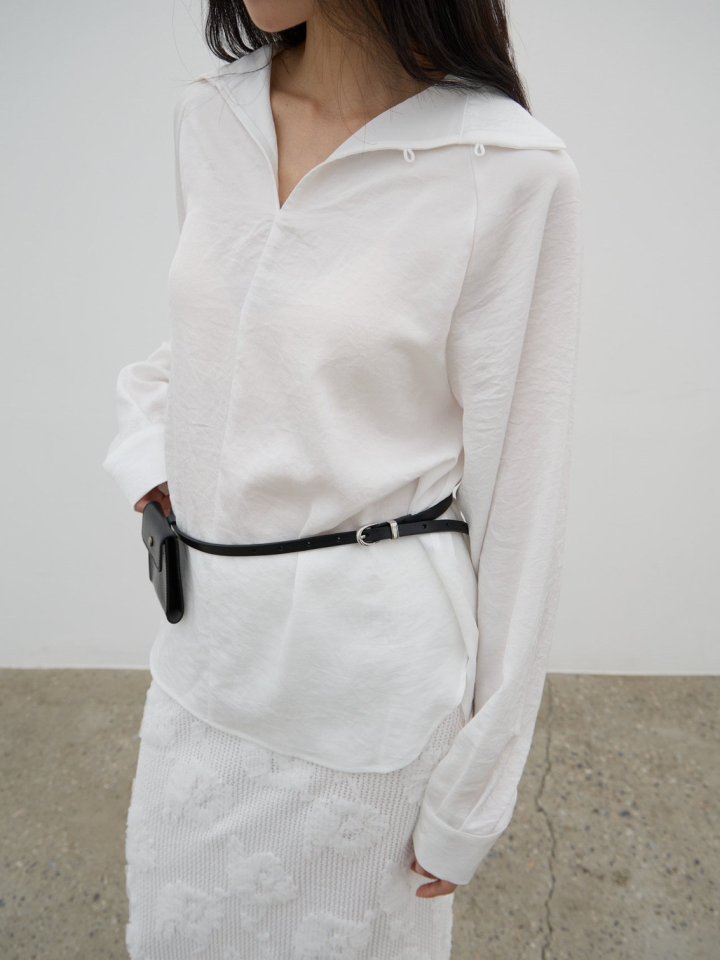 Two-Way High Neck Satin Blouse by Lenoii for Women - view 3