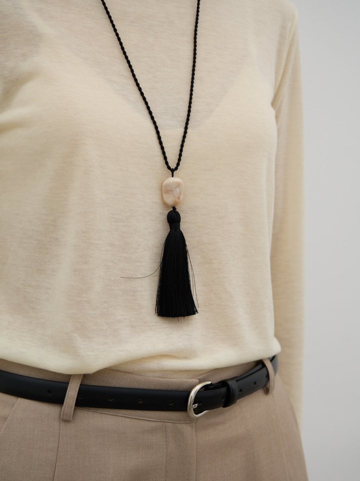 Lenoii - Korean Women Fashion - #romanticstyle - Butter Tassel Long Necklace - 7