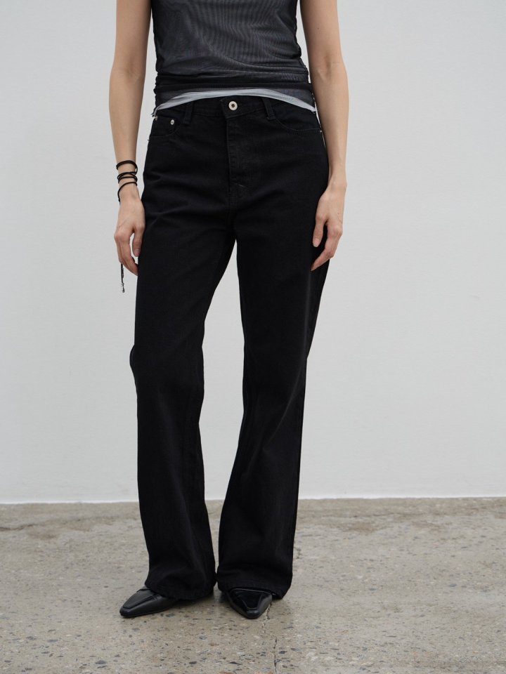Semi Bootcut Black Jeans by Lenoii for Women - view 5