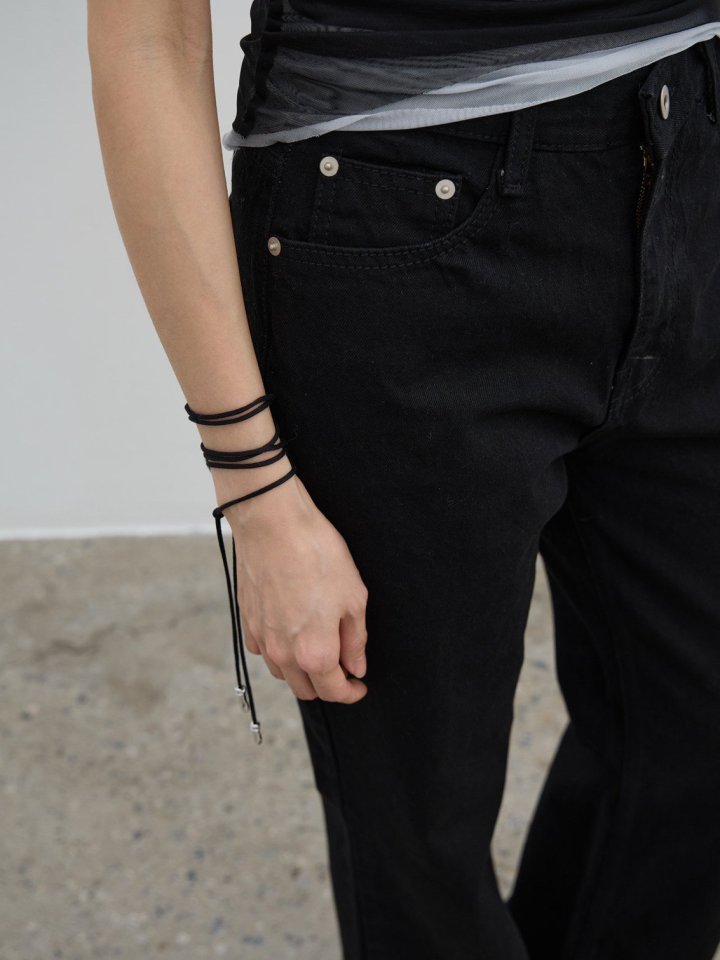 Semi Bootcut Black Jeans by Lenoii for Women - view 6