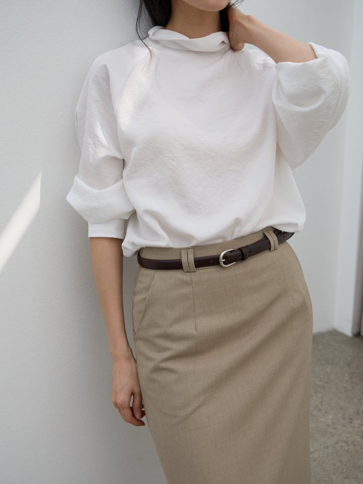Two-Way High Neck Satin Blouse by Lenoii for Women - view 5