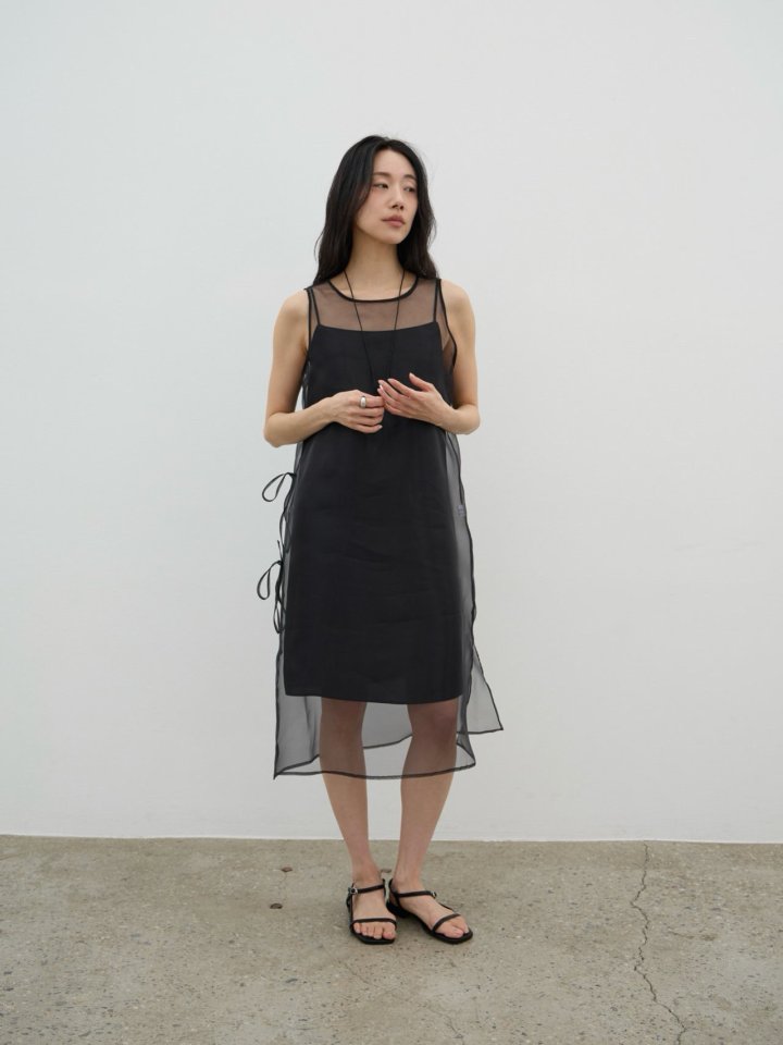 Lenoii - Korean Women Fashion - #romanticstyle - Amour Organza Slip Set One-piece - 4