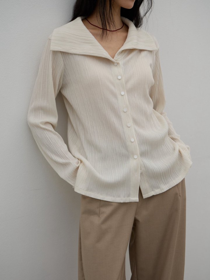 Lenoii - Korean Women Fashion - #shopsmall - Pleated Button Blouse Cardigan - 3