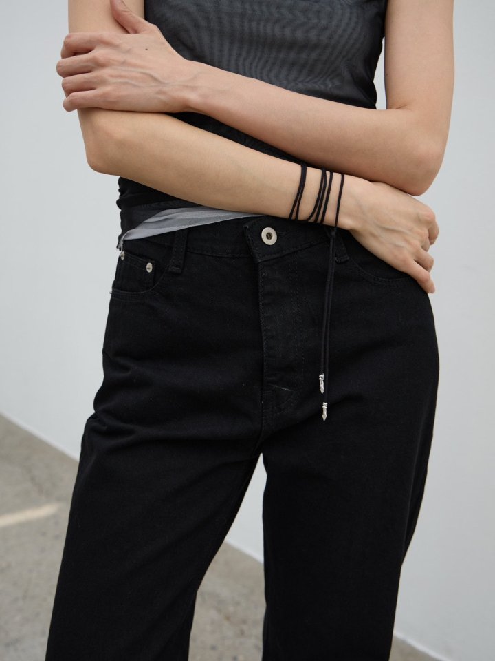 Semi Bootcut Black Jeans by Lenoii for Women - view 7