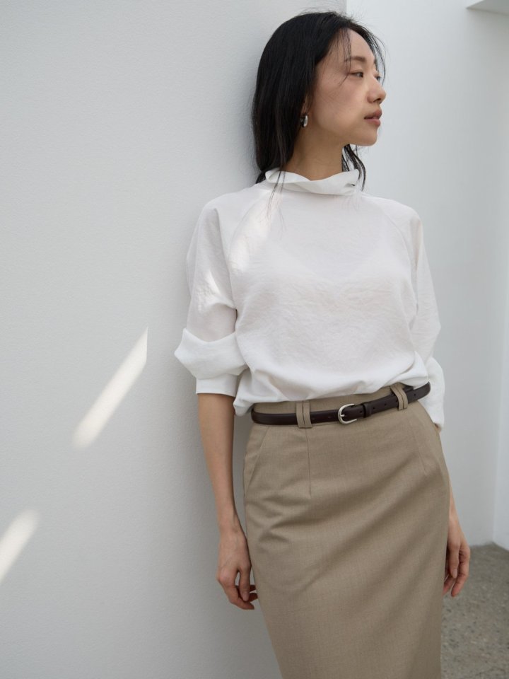 Two-Way High Neck Satin Blouse by Lenoii for Women - view 6