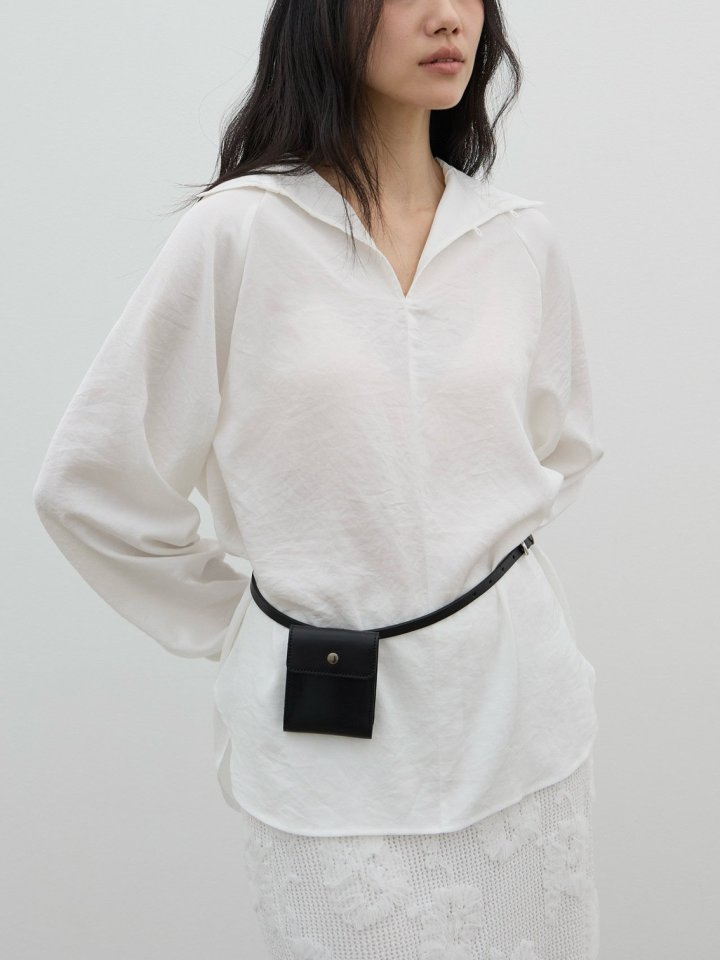 Two-Way High Neck Satin Blouse by Lenoii for Women - view 7