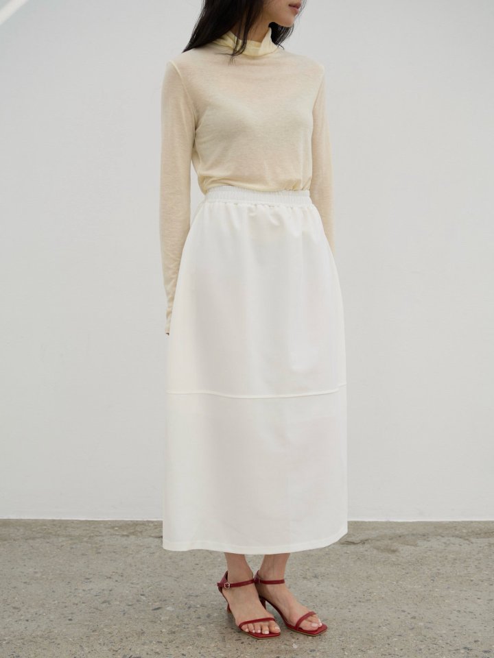 Lenoii - Korean Women Fashion - #vintageinspired - Sheer High Neck Tee - 12