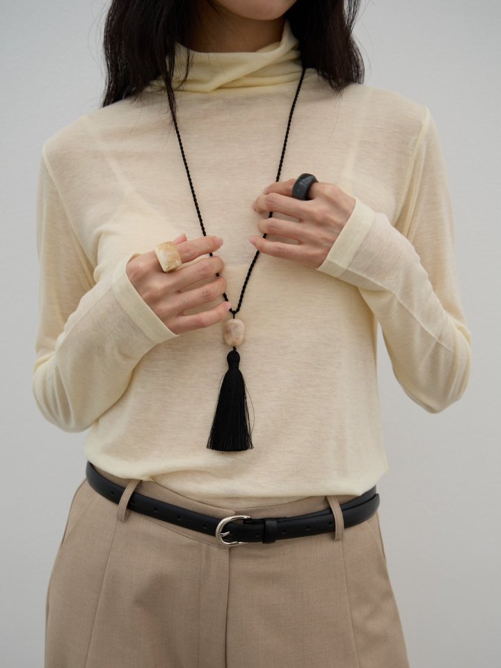 Lenoii - Korean Women Fashion - #vintageinspired - Butter Tassel Long Necklace - 4
