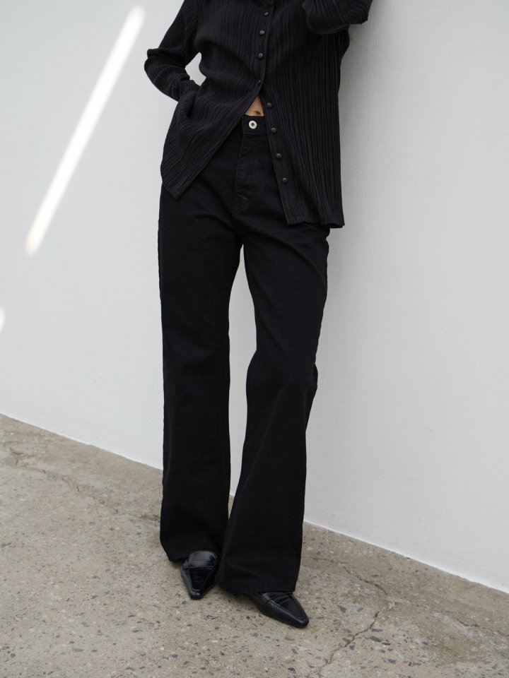 Semi Bootcut Black Jeans by Lenoii for Women - view 2