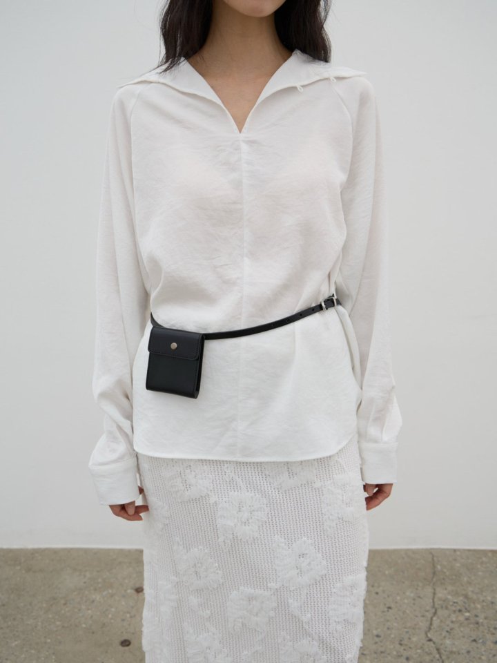 Two-Way High Neck Satin Blouse by Lenoii for Women - view 1