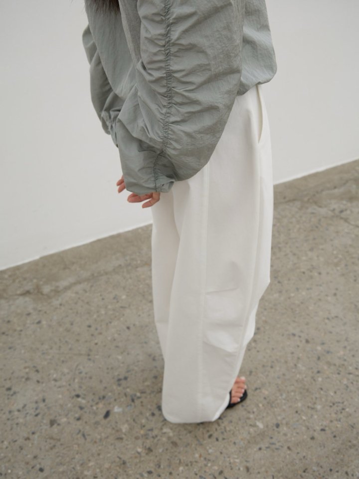 Lenoii - Korean Women Fashion - #womensfashion - Cotton Wide Curve Pants - 3