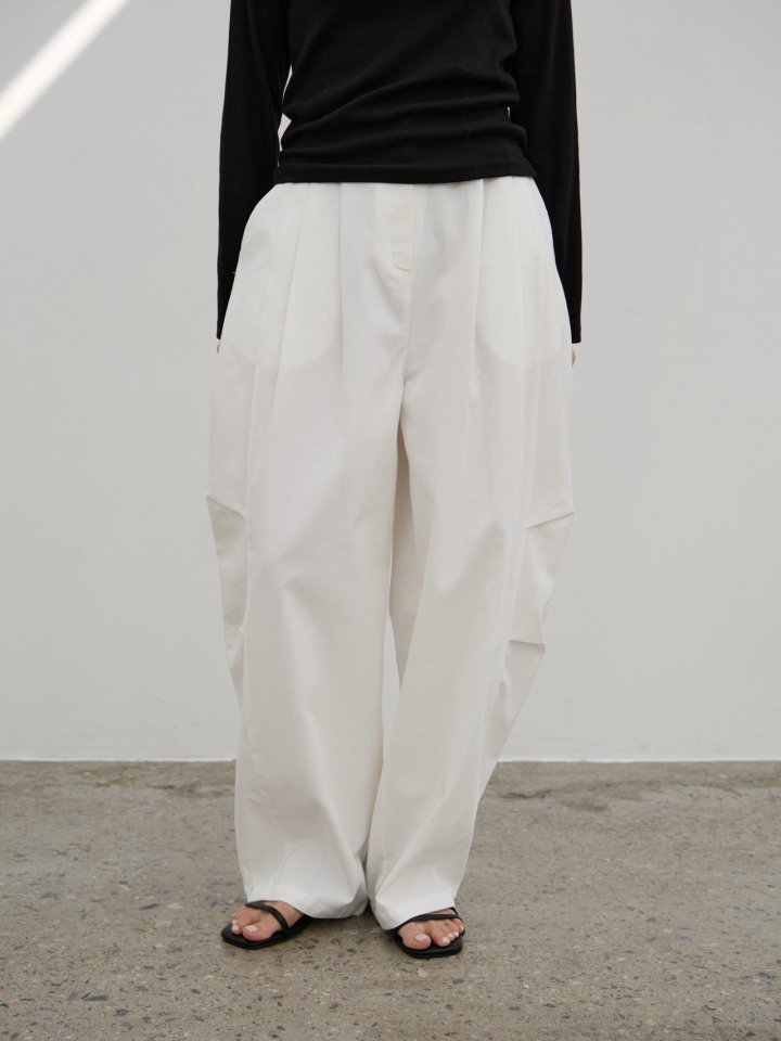 Lenoii - Korean Women Fashion - #womensfashion - Cotton Wide Curve Pants - 5
