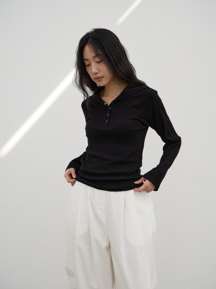 Lenoii - Korean Women Fashion - #womensfashion - Sailor Collar Button Tee - 12
