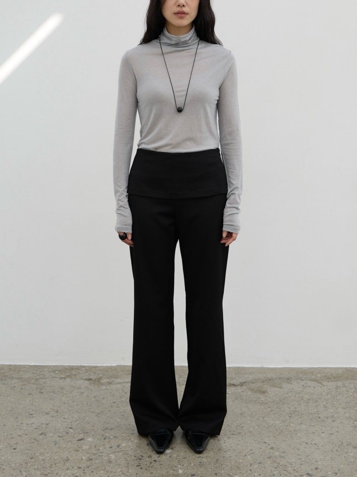Lenoii - Korean Women Fashion - #womensfashion - Semi Slim Wrap Slacks Pants - 3