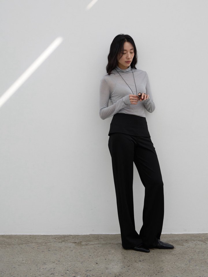 Lenoii - Korean Women Fashion - #womensfashion - Semi Slim Wrap Slacks Pants - 5