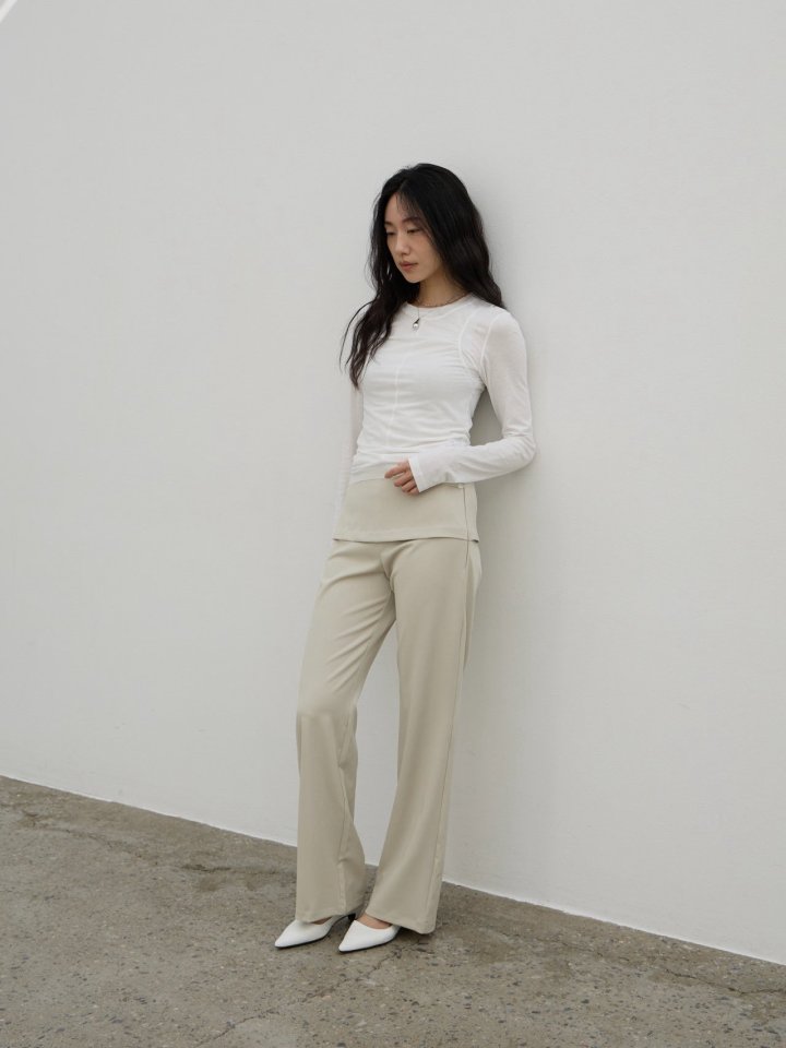 Lenoii - Korean Women Fashion - #womensfashion - Semi Slim Wrap Slacks Pants - 9