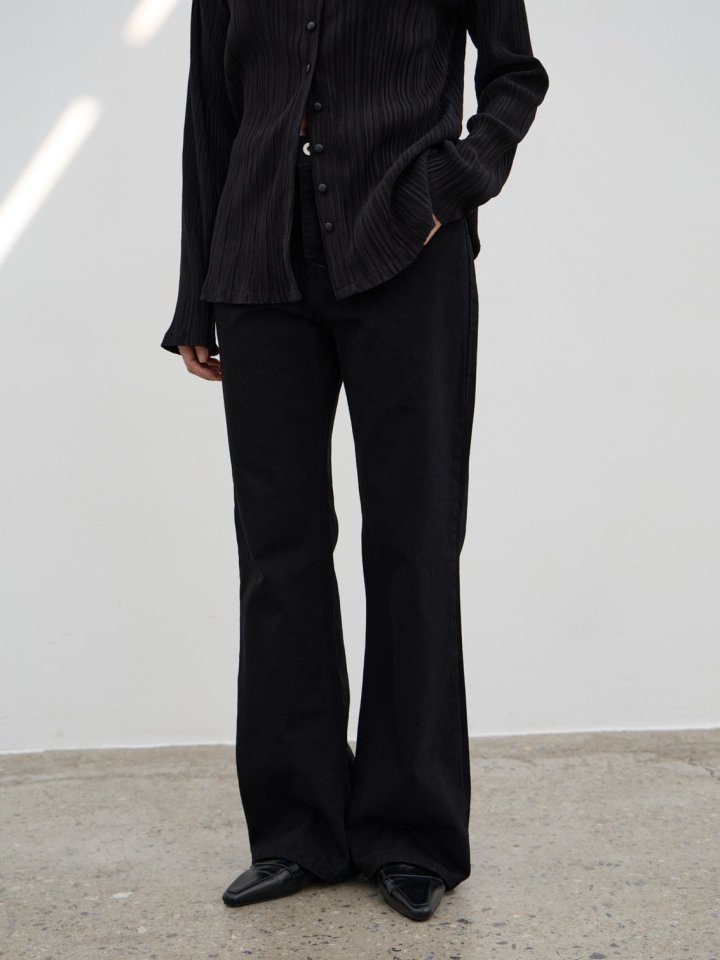 Semi Bootcut Black Jeans by Lenoii for Women - view 10
