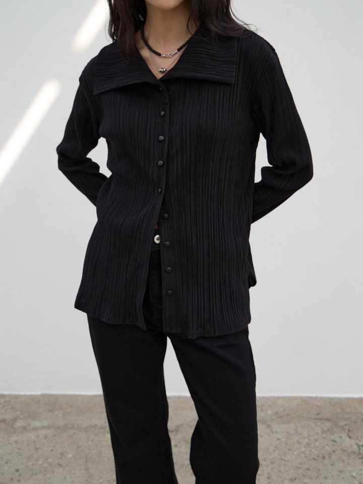 Lenoii - Korean Women Fashion - #womensfashion - Pleated Button Blouse Cardigan - 11
