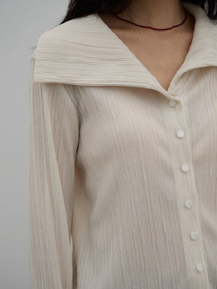Lenoii - Korean Women Fashion - #womensfashion - Pleated Button Blouse Cardigan - 7