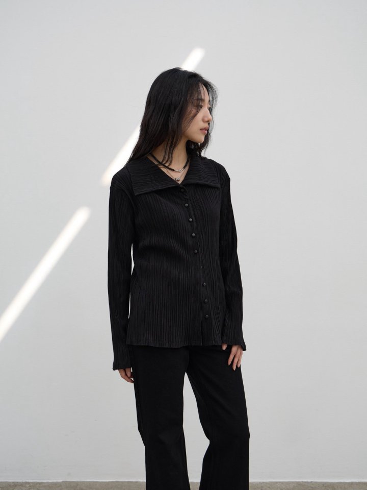 Lenoii - Korean Women Fashion - #womensfashion - Pleated Button Blouse Cardigan - 9