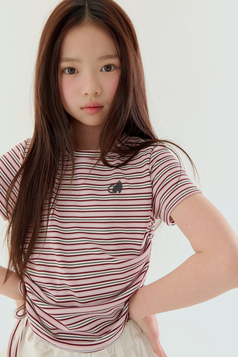 Lilas - Korean Children Fashion - #childrensboutique - Kitty Shirring Tee
