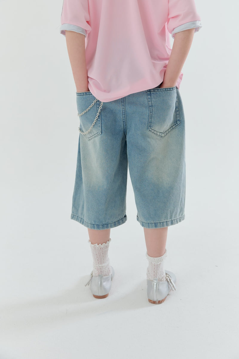 Lilas - Korean Children Fashion - #todddlerfashion - Chain Bermuda Pants - 9