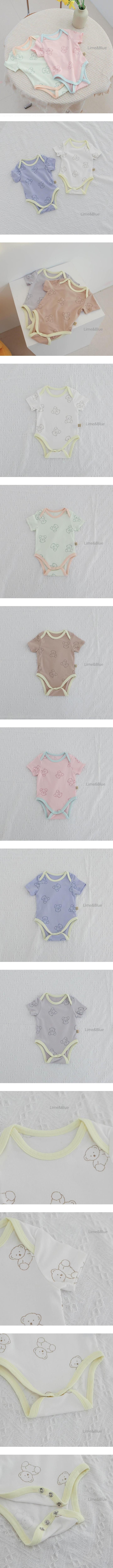 Lime & Blue - Korean Baby Fashion - #babyboutique - Lime Bear Suit - 2