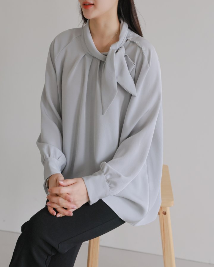 Lovely - Korean Women Fashion - #momslook - Side Tie Blouse - 11