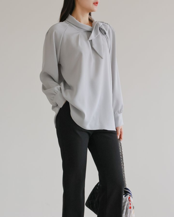 Lovely - Korean Women Fashion - #momslook - Side Tie Blouse - 3