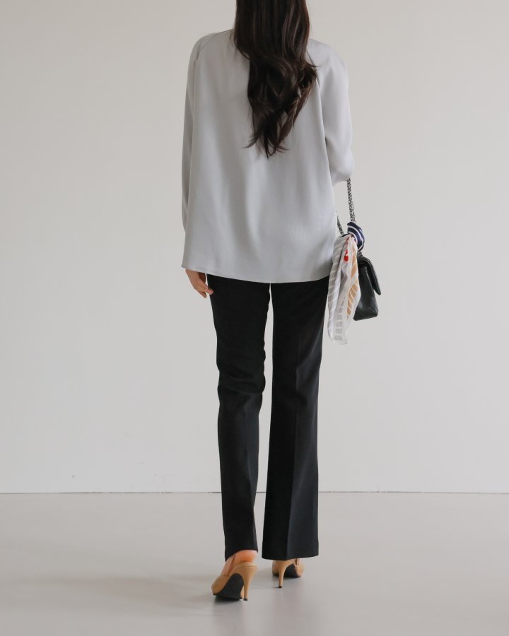 Lovely - Korean Women Fashion - #momslook - Side Tie Blouse - 5