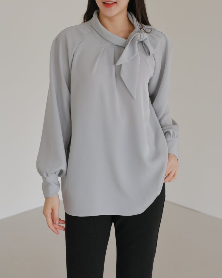 Lovely - Korean Women Fashion - #momslook - Side Tie Blouse - 7